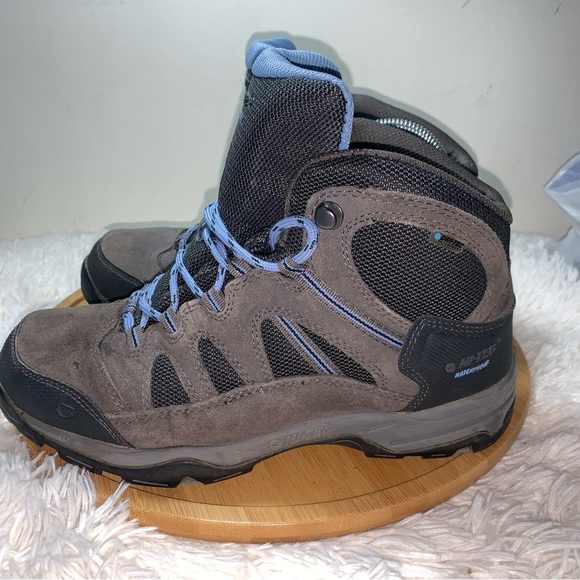 Hi-Tec Hiking Boots Women’s Size 9 Grey Blue Ankle Lace Up Waterproof - Picture 6 of 8